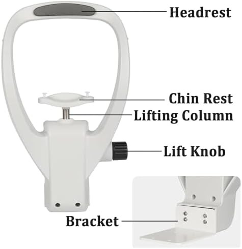 Chin Rest Forehead Support Optometry Accessories, Ophthalmic Auto Refractometer Rest Vision Vision Training Forehead Bracket,with Adjustment Knob, Glasses Equipment for Auto Refract,White