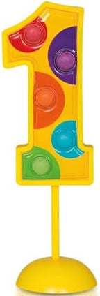 Multicolor Flashing Number 1 Cake Topper (11cm) 1 Piece - Perfect for First Birthday Celebrations and Milestone Events