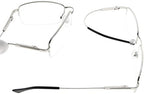 Eyekepper Half-Rim Reading Glasses-Blue Light Blocking-Reduced Eye Strain-Memory Computer Glasses Titanium Readers Men, Transparent Lenses (Silver,+4.00)
