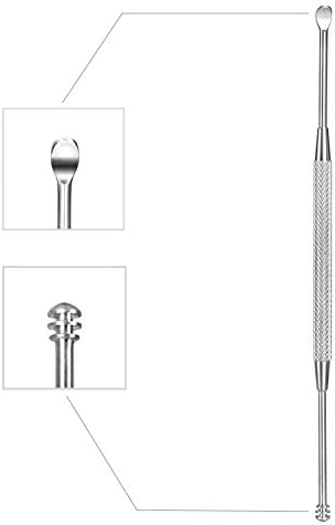 Steel Ear Pick Earwax Remover Spoon Ear Scraper Scratcher Ear Cleaner with Storage Box, 304 Stainless