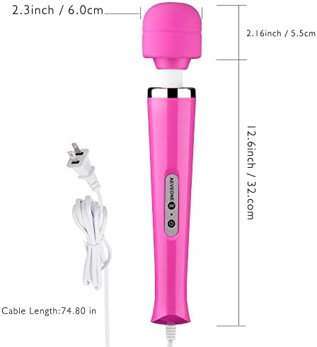 AEVEONE Wired Powerful Handheld Electric Massager, Strong Personal Back Massage for Sports Recovery, Muscle Aches, Body Pain (Rose red)