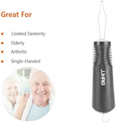 2 Pack Button Hook and Zipper Pull Helper - Dressing Button Aid Assist Tool for Arthritis Disabled Elderly - 2 in 1 Dressing Aids Tool