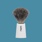 NOM Carl Shaving Brush | Pure Badger Shave Brush for Shaving soaps and creams | Exfoliating Shaving Brush | White handle