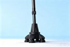 Upgraded Quad Cane Tip – Self Standing 4-Prong Crutch Tip with Metal Reinforced Plate at Cane Joint, Tire-Inspired Anti-Slip Design, Fits 3/4 inch Crutches Walking Canes & Offset Canes