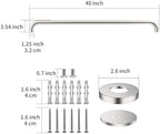 2 Pack 40 Inch Shower Grab Bars Satin Brushed Nickel, ZUEXT SUS304 Stainless Steel Bathroom Shower Balance Bar, Safety Hand Rail Support,Handicap Elderly Senior Assist Bath Grab Handle(1.25" Diameter)