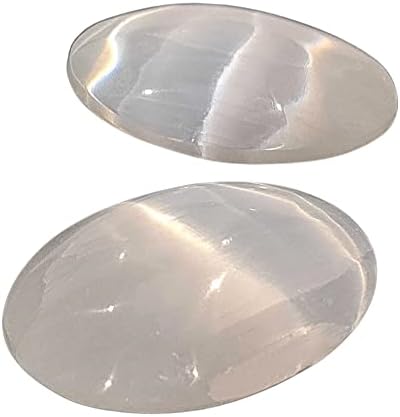 VIE Naturals Palm Stone, Oval, Selenite, 8cm