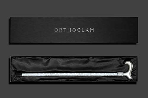 “Silver Screen” Lightweight Crystal Rhinestone Bedazzled Fashion Cane - Fashionable Wooden Bling Walking Stick for Balance Assistance