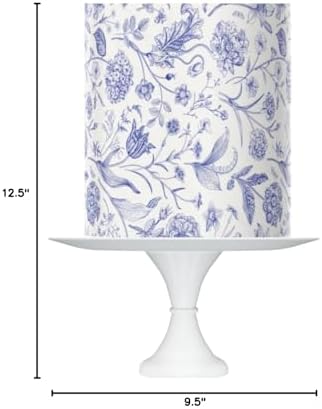 Blue Floral Toile Pattern Cake topper Wrap Icing Sheet, 8x10 inches, Baby Shower Cake Decorating, Blue toile de jouy baby shower cake topper wrap icing sheet, baby blue floral pattern cake wrap