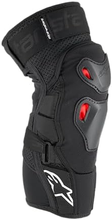 Alpinestars Bionic Pro Plasma Knee Protector, Lightweight & Breathable, CE Level 2 Certified, Advanced Off-Road Knee Protection for Dynamic Movement (Pair), LX/L, Black/Red/White