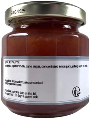 Quince Paste French Imported confit for cheeses 4.4 oz jar by l'Epicurien France, One