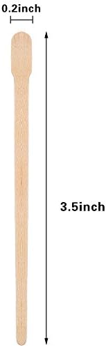Bememo 500 Pcs Wax Sticks Eyebrow Brow Lip Nose Small Wooden Waxing Applicator Spatula Craft Sticks for Hair Face Legs Removal Spa
