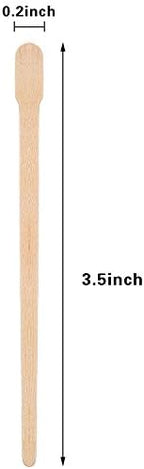 Bememo 500 Pcs Wax Sticks Eyebrow Brow Lip Nose Small Wooden Waxing Applicator Spatula Craft Sticks for Hair Face Legs Removal Spa