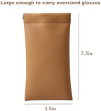 Squeeze Top Sunglass Case, New Organosilicon Soft PU Leather Eyeglass Glass Case Travel Large Sunglasses Pouch