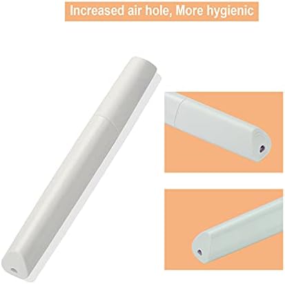 Portable Travel Toothbrush Case, Lipstick–like Plastic Toothbrush Holder Toothbrush Case Breathable Design with Air Hole More Hygienic Toothbrush Tube for Home Daily Travelling (White)