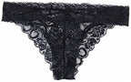 Dreamgirl Women's Sexy Fashion Lingerie, Lace Panty with Front Criss-Cross Detail Black