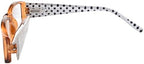 Eyekepper Spring Hinges Polka Dots Patterned Temples Rectangular Reading Glasses Readers Brown +4.0
