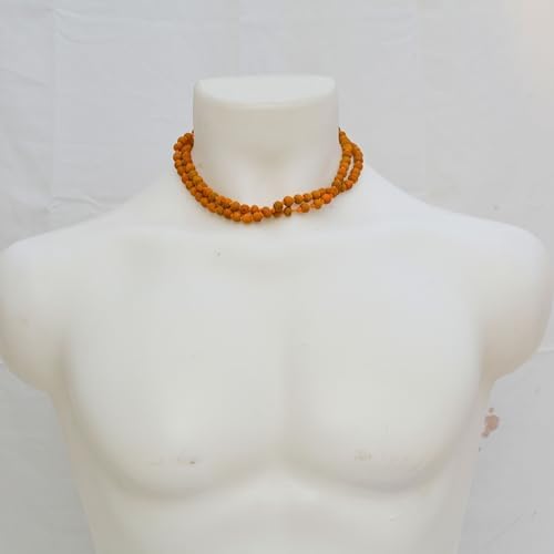 Haldi Turmeric Japa Mala 108+1 Beads – Natural Turmeric Prayer Rosary for Meditation, Mantra Chanting, Yoga & Spiritual Practice | Hindu Pooja Mala for Peace, Energy & Devotional Prayer