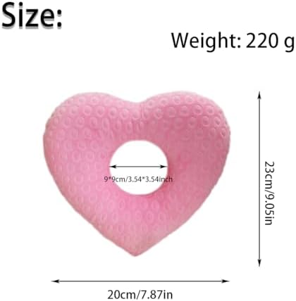 Piercing Pillow for Side Sleepers, Ear Piercing Pillow with Pressure Relief Hypoallergenic Ear Protection Cushion for Sleeping,Aftercare Recovery Heart-Shaped Pillow with Holes for Ear Pain(Pink)