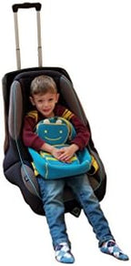 Holm Airport Car Seat Stroller Travel Cart and Child Transporter - A Carseat Roller for Traveling. Foldable, storable, and stowable Under Your Airplane seat or Over Head Compartment.