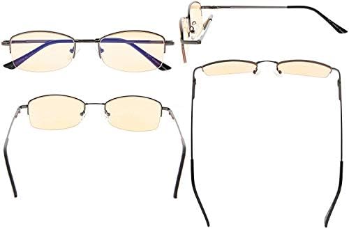 Eyekepper UV Production Amber Tinted Reading Glasses Women Bendable Bridge
