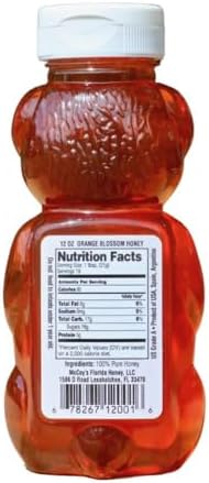 McCoy's Honey - 100% Pure, Raw Honey - Orange Blossom Honey 12oz