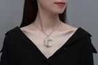 MAIBAOTA Healing Crystal Necklace, Tree Life Wire Wrapped Crescent Moon Necklace, Natural Stone Pendant Necklaces, Mothers Day Gifts for Mom, Gemstone Jewelry Gifts for Women