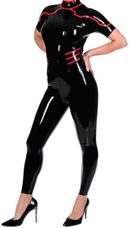 Latex Rubber Leggings Handmade for Women,Latex Pants High Waist Tummy Control Rave Party Club Clothing