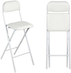 Office Chair Folding High Stool with Backrest No Assembly Required Bar with Footrest for Kitchen Store