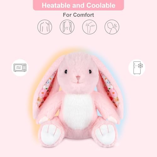 SuzziPals Heatable & Coolable Bunny Stuffed Animal, Microwavable Heating Pad Stuffed Animal for Soothing & Relaxation, Lavender Scented Bunny Plush Toy, Easter Rabbit Gifts for Kids