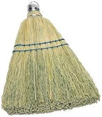 Rubbermaid Commercial 12 Inch Corn Whisk Broom, Yellow, Flagged Natural Bristles for Multi-Surface Sweeping, Remove Dirt and Debris from Porches/Floors Decks/Driveways/Sidewalks