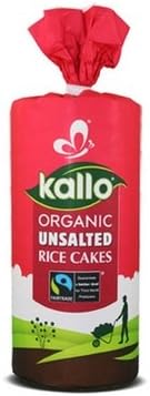 Kallo - Fairtrade Organic Unsalted Rice Cakes - 130g (Case of 6)