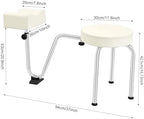 Pedicure Manicure Footrest, Portable Foot Massage Manicure Nail Beauty Stool Stand Height Adjustable Pedicure Foot Stool Freestanding Manicures Pedicure Stool for Home Beauty Salon Spa Tattoo (White)