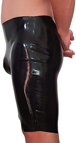 Latex Rubber Shorts Short Pants Trousers Black (one size)