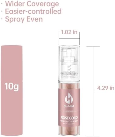 Rose Gold Edible Glitter Spray 10g Herbeklab Edible Rose Gold Glitter for Cakes Food Grade Drink Glitter for Cocktails Chocolate Cake Pop Strawberry