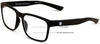 Men Progressive Reading Glasses No Line Clear on Top Bifocals Reader - Rectangular Matte Sport