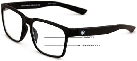 Men Progressive Reading Glasses No Line Clear on Top Bifocals Reader - Rectangular Matte Sport
