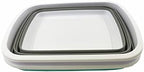 SAMMART 10L (2.6 Gallon) Set of 2 Collapsible Tub-Foldable Dish Tub-Portable Washing Basin-Space Saving Plastic Washtub (Grey + Sage Green)
