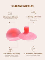 BIMEI 1 Pair Self-adhesive Extra Large And Long Silicone Nipple Cover for Breast Form Crossdresser F9
