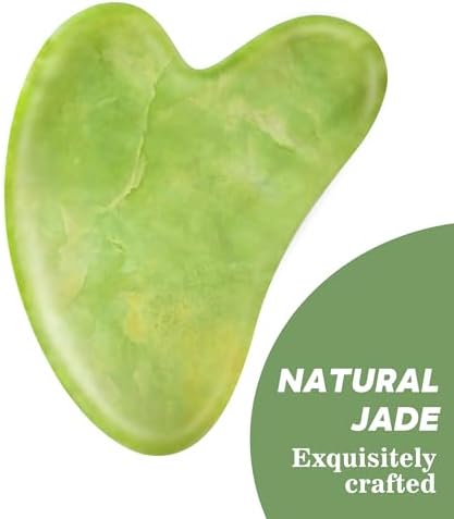 Boncun Jade Gua Sha Facial Tools for Face Massager Stones, Skincare and Body Massage Tools, Sculpting (Green)