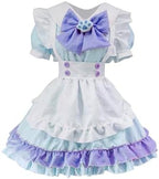 Women Dress Cute Japanese Cosplay Bow Tie Ruffle Fancy Sweet Maid Lolita Dressess with Socks Bustle Costume