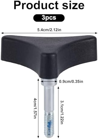 3pcs Rollator Walker Parts, Aluminum 3 Point Knob Replacement Part Universal for Rolling Walker Rollator Foldable Rollator Hand Propelled Walker