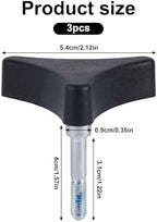 3pcs Rollator Walker Parts, Aluminum 3 Point Knob Replacement Part Universal for Rolling Walker Rollator Foldable Rollator Hand Propelled Walker
