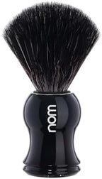 NOM Gustav Shaving Brush | Vegan Shave Brush for Shaving soaps and creams | sustainable eco-friendly and reusable |Exfoliating Shaving Brush | Black handle