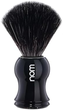 NOM Gustav Shaving Brush | Vegan Shave Brush for Shaving soaps and creams | sustainable eco-friendly and reusable |Exfoliating Shaving Brush | Black handle