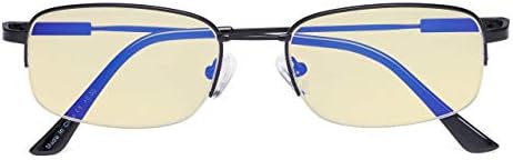Eyekepper Computer Glasses Men Women-Blue light Blocking Reading Glasses-Memory Titamiun Readers-Half Rim,Black +3.00
