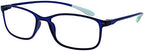OPULIZE ICE Reading glasses for Women Men,Scratch Resistant Rectangular frame with Spring Hinges, Crystal Dark Blue,Crystal Dark Red +2 (Pack of 2)