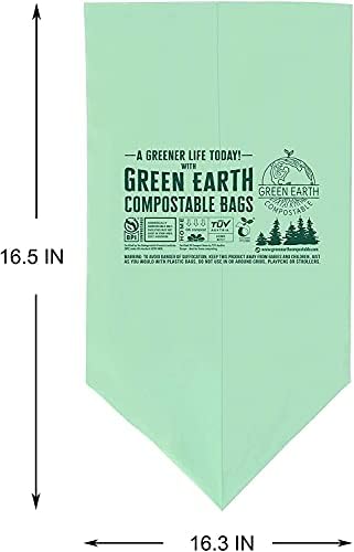 Green Earth Compostable Small Kitchen Food Scrap Trash Bags, Extra Thick 0.71 Mil, Compost Bin Compatible, 2.6 Gallon, 10 Liter, 100-Count, ASTM D6400, BPI (US) & OK Compost Home (EU) Certified