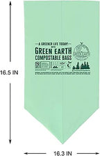 Green Earth Compostable Small Kitchen Food Scrap Trash Bags, Extra Thick 0.71 Mil, Compost Bin Compatible, 2.6 Gallon, 10 Liter, 100-Count, ASTM D6400, BPI (US) & OK Compost Home (EU) Certified