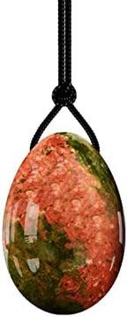 Yoni Eggs Rose Quartz Jade Egg Drilled Amethyst Balls for Women Kegel Exercise Natural Crystal Kegel Eggs,Unakite,M-4x2.5cm