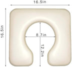 PU Bedside Commode Seat Cushion, U Shape Soft Sponge Padded for Bedside Chairs, Raised Toilet Seat, 16.5" Width, Waterproof and Easy Clean - (Beige)